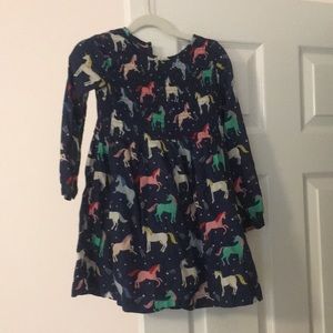 Mini boden girls unicorn dress 5/6y